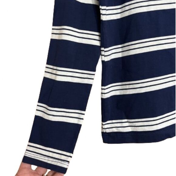 Lands' End Women’s Navy & Whit Stripe Long Sleeve Casual Tee Sz- S - Picture 4 of 5